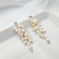 Dangle white bridal earrings with pearls