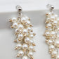 Dangle white bridal earrings with pearls