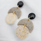 Dangle gold, grey and black colors earrings