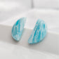 Blue semicircle earrings