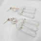 Dangle translucent earrings with silver shimmer