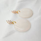 Hoop earrings white color on gold studs