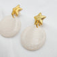 Hoop earrings white color on stars studs