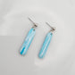 Oblong blue minimalist earrings