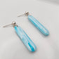 Oblong blue minimalist earrings